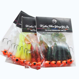 Jetshark 5G Worm Fishing Lure 4 Colors Soft Carp Bait with Head Hook 5 pcs per Bag Lake River Fishing Minnow Lures Saltwater