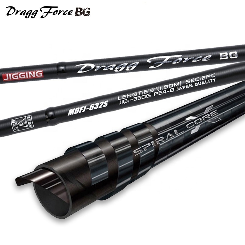 Madmouse Drag Force Bg Jigging Rod 1.9m PE4-8 Jig 350g Drag 30kg Japan Full FUJI Parts Boat Rod Ocean Fishing Rod