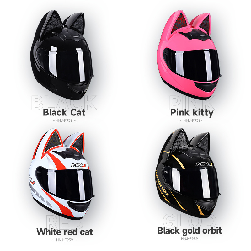 Jetshark cat ears motorbike riding helmet full face bicycle electric bike helmet motorcycle helmets for women