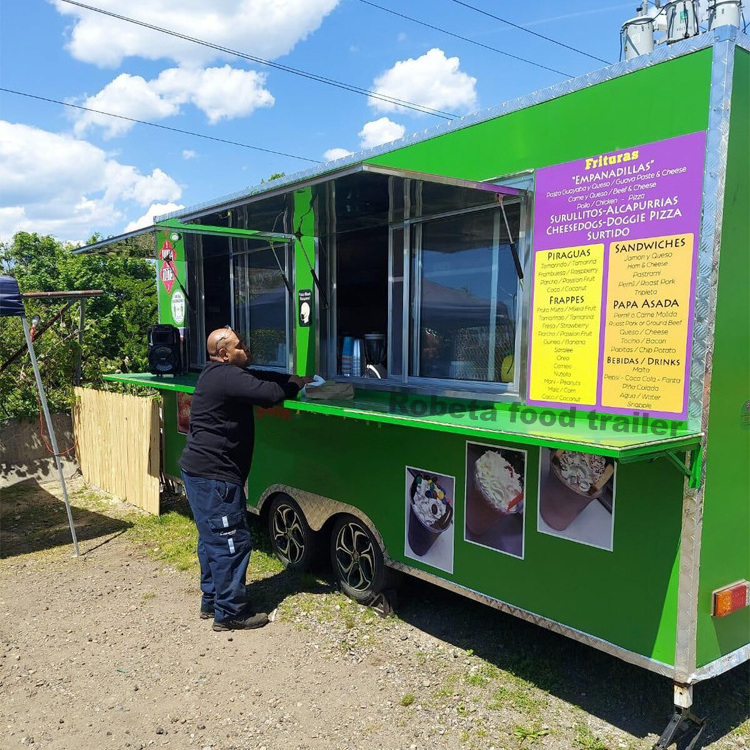 Affordable 4m Fully Equipped Food Truck USA Customized Food Trailer With Full Kitchen Equipments