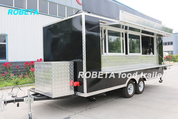 Air condition food truck cheap good review BBQ food trailer with ac unit