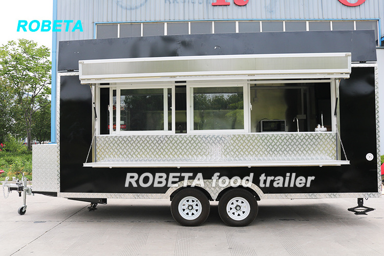 Air condition food truck cheap good review BBQ food trailer with ac unit