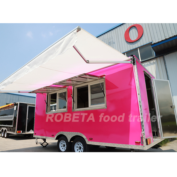 Australian Compliant Juice Kabab Food Trailer Caravan Pink food truck With Full Kitchen Australia Standard