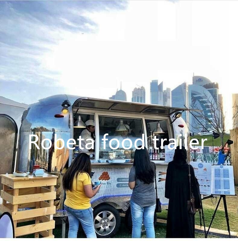 Italian small beer Food Truck Cart Stainless Steel beer food vendor cart Fried Chicken Mobile Catering food truck