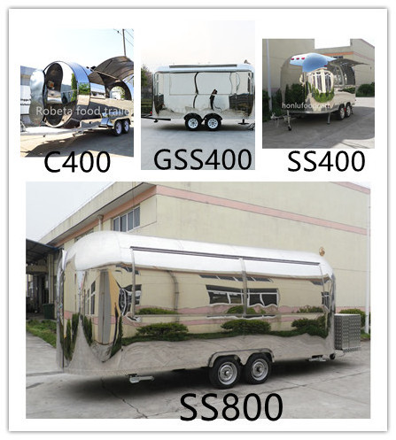 Italian small beer Food Truck Cart Stainless Steel beer food vendor cart Fried Chicken Mobile Catering food truck