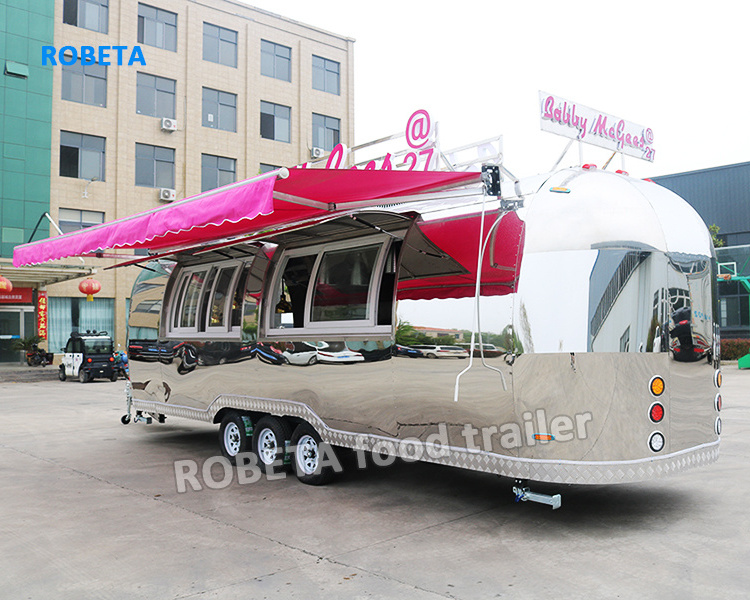 ice cream cart Smoothie Truck Food Truck With Deep Fryer Freezer Fridge food trailer with awning