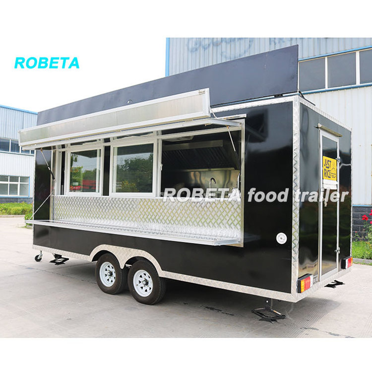 Air condition food truck cheap good review BBQ food trailer with ac unit