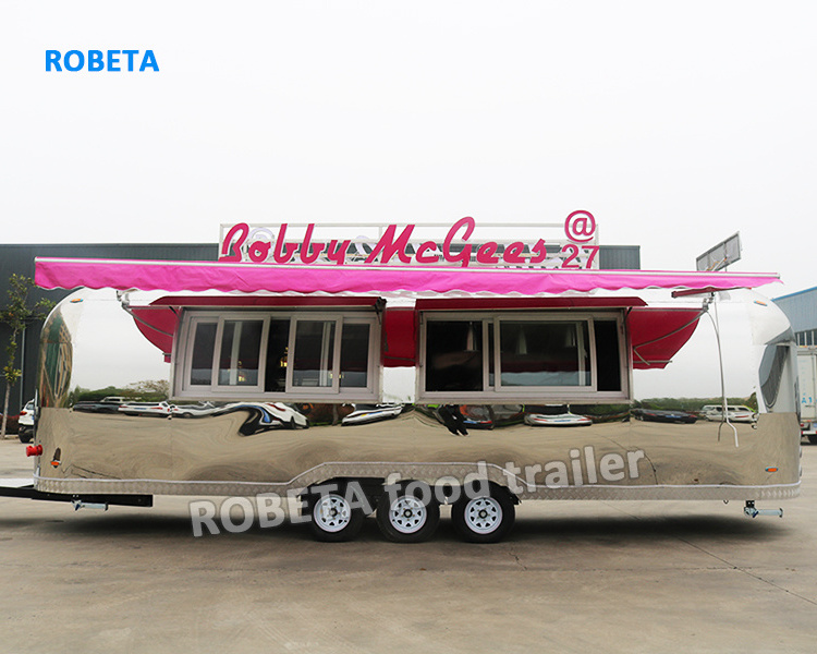 ice cream cart Smoothie Truck Food Truck With Deep Fryer Freezer Fridge food trailer with awning