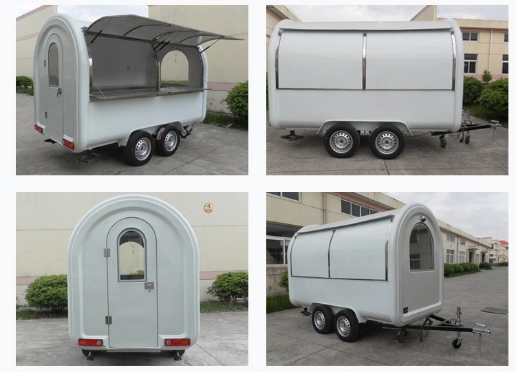 Fast food street mobile cart/trailer/food kiosk truck for milk tea snacks cart