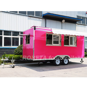 Australian Compliant Juice Kabab Food Trailer Caravan Pink food truck With Full Kitchen Australia Standard