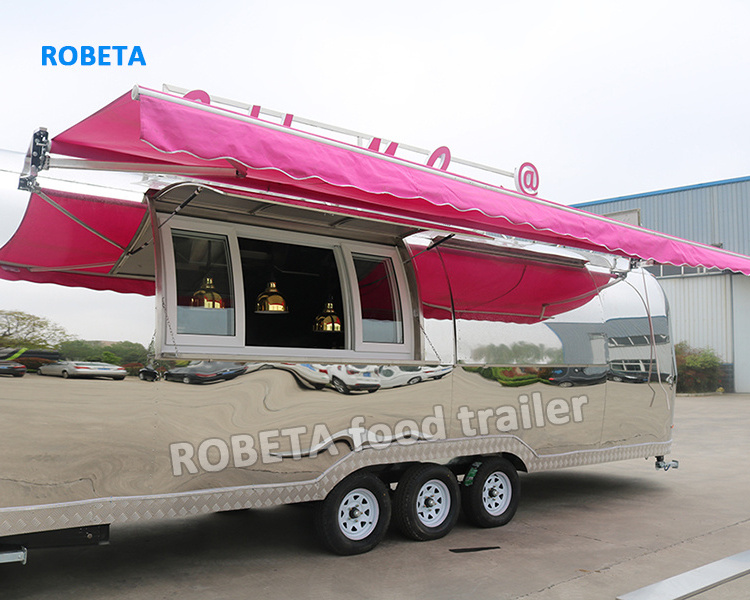 ice cream cart Smoothie Truck Food Truck With Deep Fryer Freezer Fridge food trailer with awning