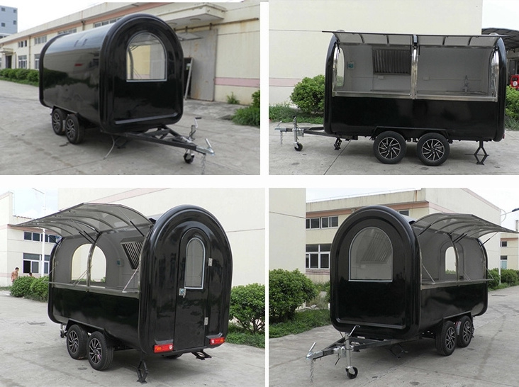 Fast food street mobile cart/trailer/food kiosk truck for milk tea snacks cart