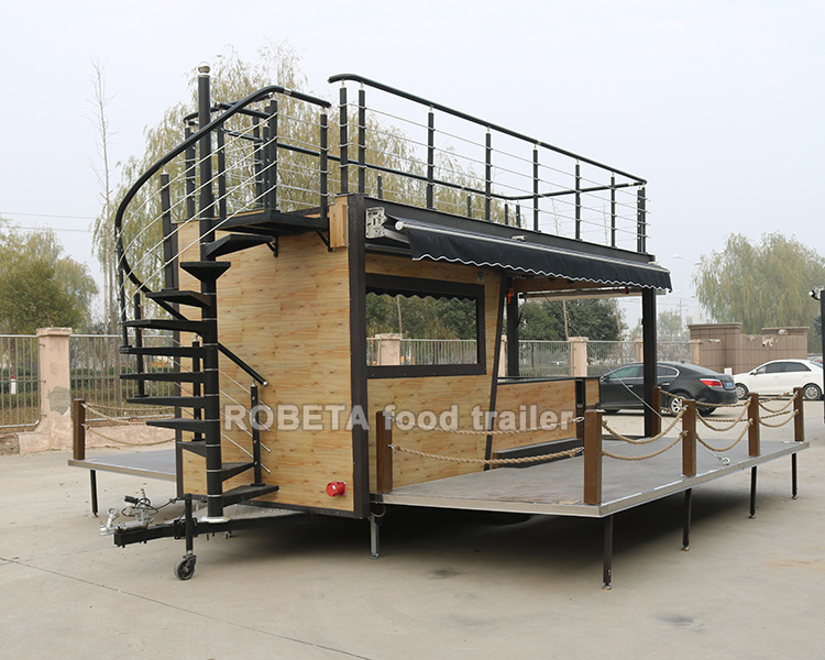 Commercial Catering Trailer Street Restaurant 2-story Mobile food caravan For Sale