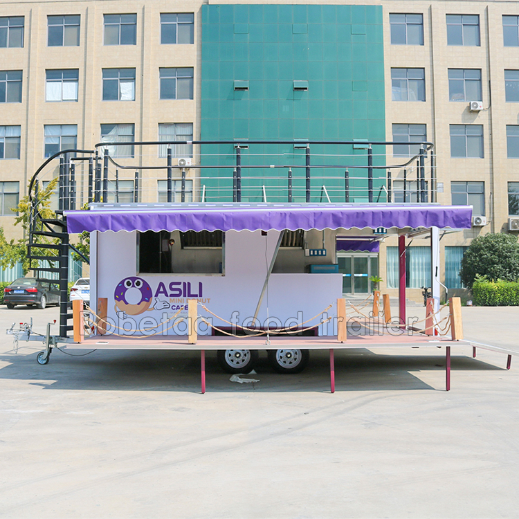 Robetaa customized container restaurant 2 story mobile food trailer with full kitchen large food truck mobile cafe