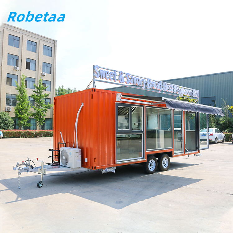 Robetaa container restaurant with kitchen mobile food trailer with full kitchen equipments concession food truck