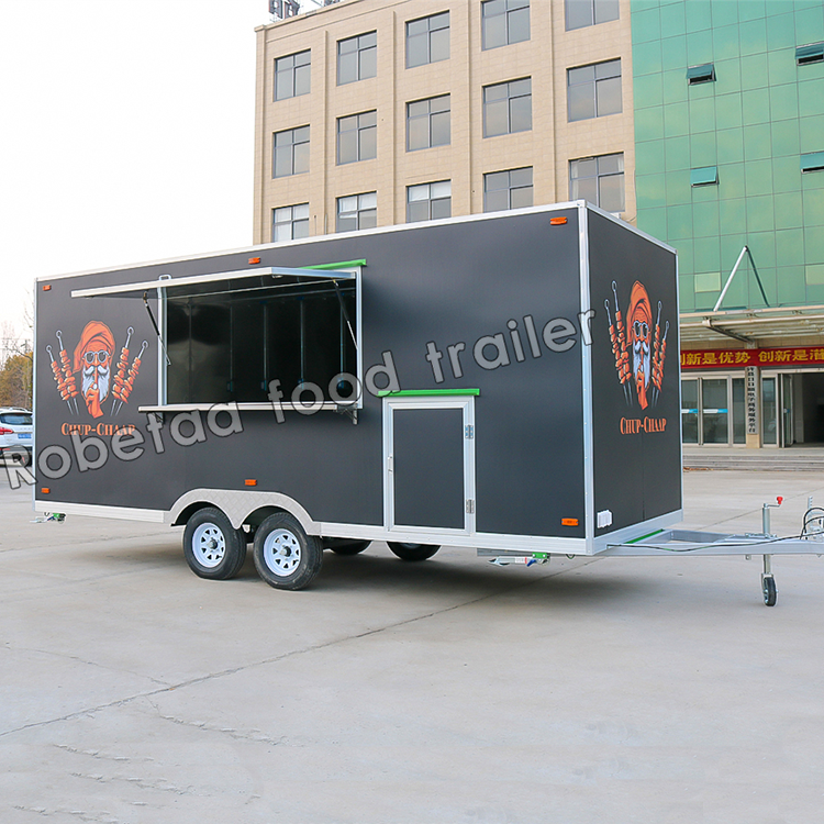 Robetaa mobile kitchen food trailers fully equipped food truck restaurant pizza waffle cart prefab coffee kiosk