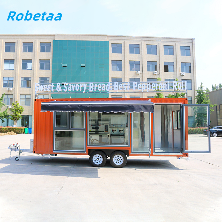 Robetaa container restaurant with kitchen mobile food trailer with full kitchen equipments concession food truck