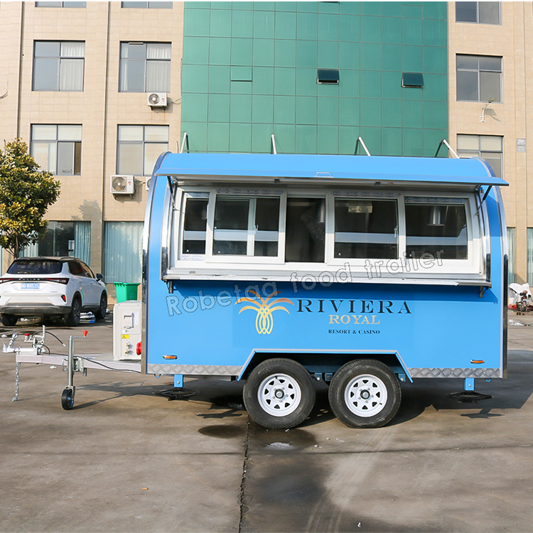 Robeta 3M Mobile French Fries Food Cart Small Food Truck with Sandwich Mobile Kitchen Food Trailer Vegetable Processing Plant