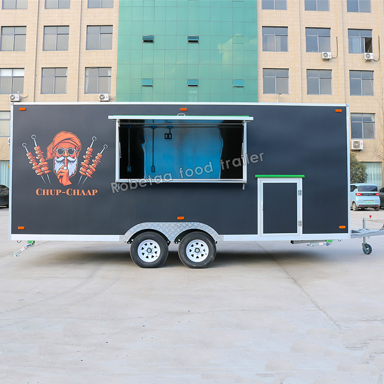 Robetaa mobile kitchen food trailers fully equipped food truck restaurant pizza waffle cart prefab coffee kiosk