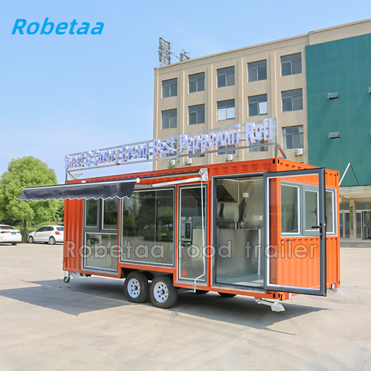 Robetaa container restaurant with kitchen mobile food trailer with full kitchen equipments concession food truck