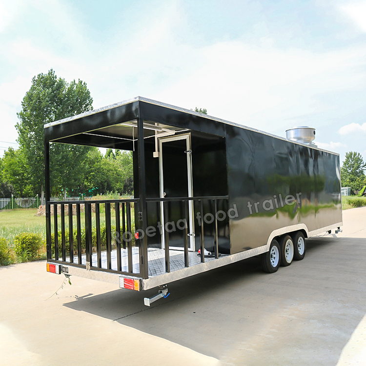 Robetaa Large BBQ food trailers fully equipped mobile food truck with full kitchen and porch kebab food carts for sale