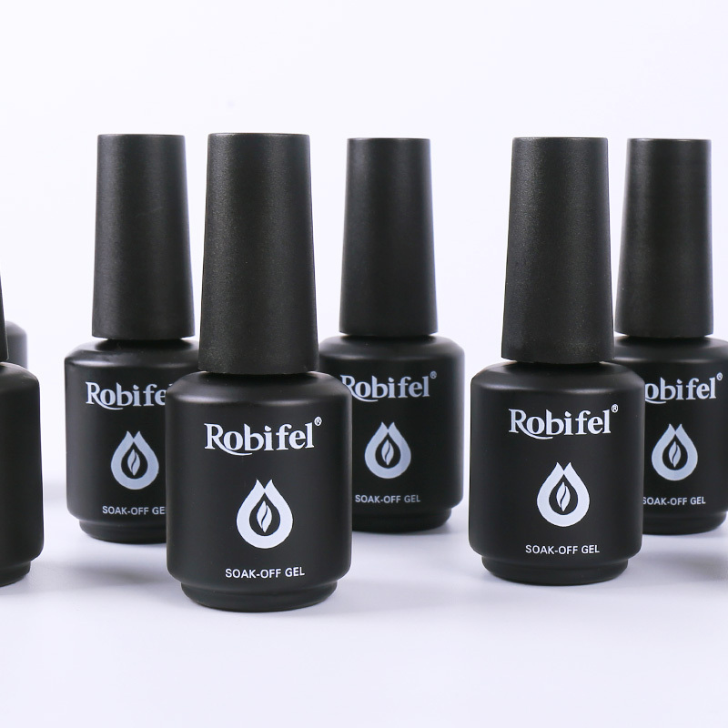 Private label nail Fast dry Super shine uv gel top coat gel polish Kg bulk clear no wipe top coat robifel 15ml