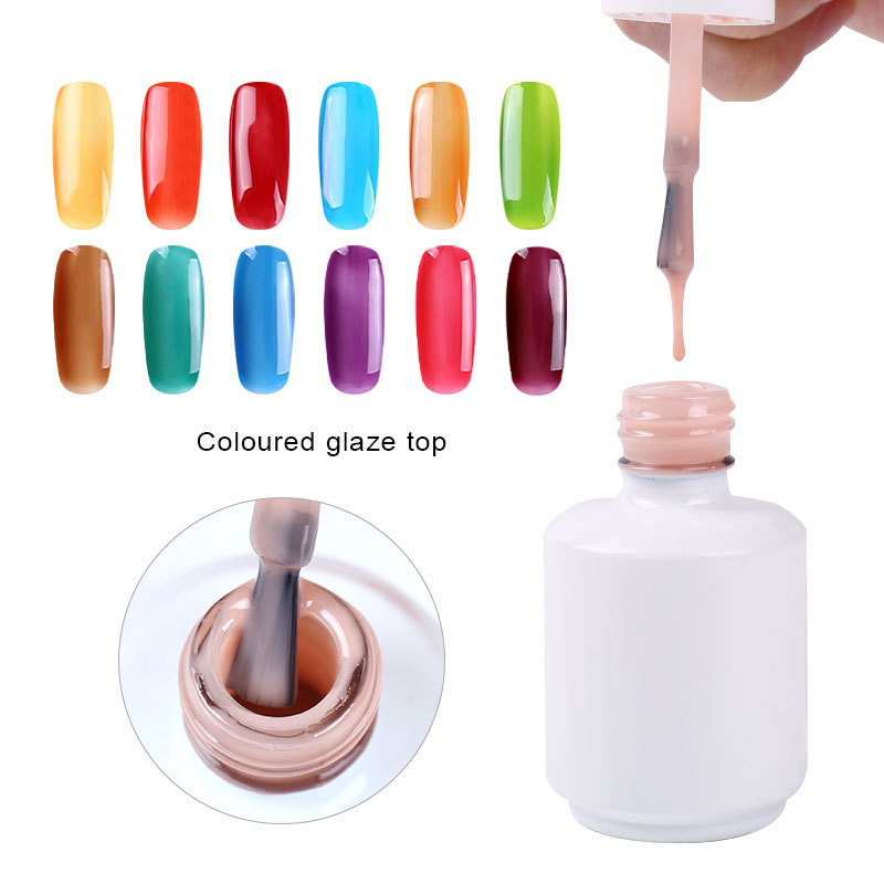 Colors Glass Top Coat Colorful Uv Gel Replenish Kit Clear lasting Top Coat Gel Nail Polish