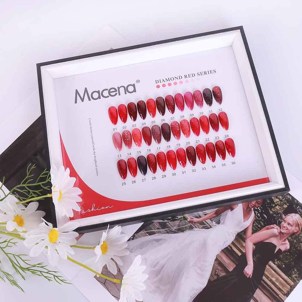 Red colours series gel nails polish Macena non toxic soak off nail gel private label gel polish