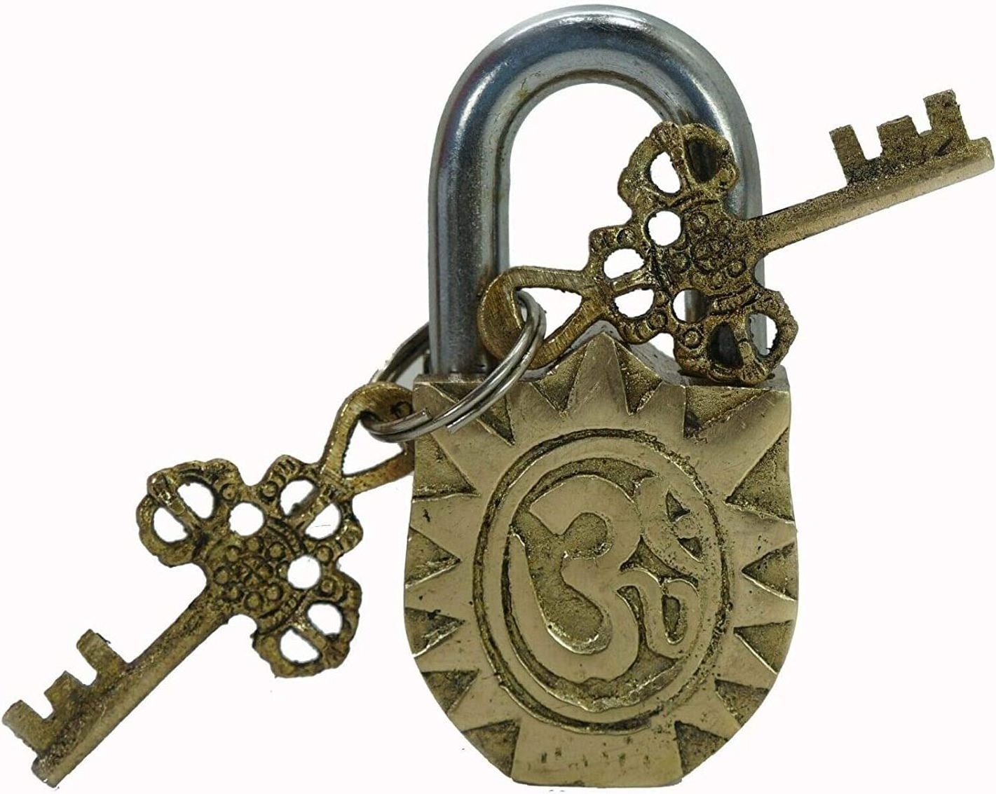 Wholesale Price Antique Finishing Brass Padlock with  Sherawali Maa Design for Door Lock from Indian Manufacturer