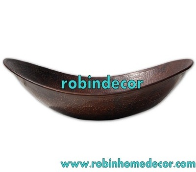 Best Quality Oval Shape Handmade Copper Wash Basin for Bathroom and Room Use Available at Export