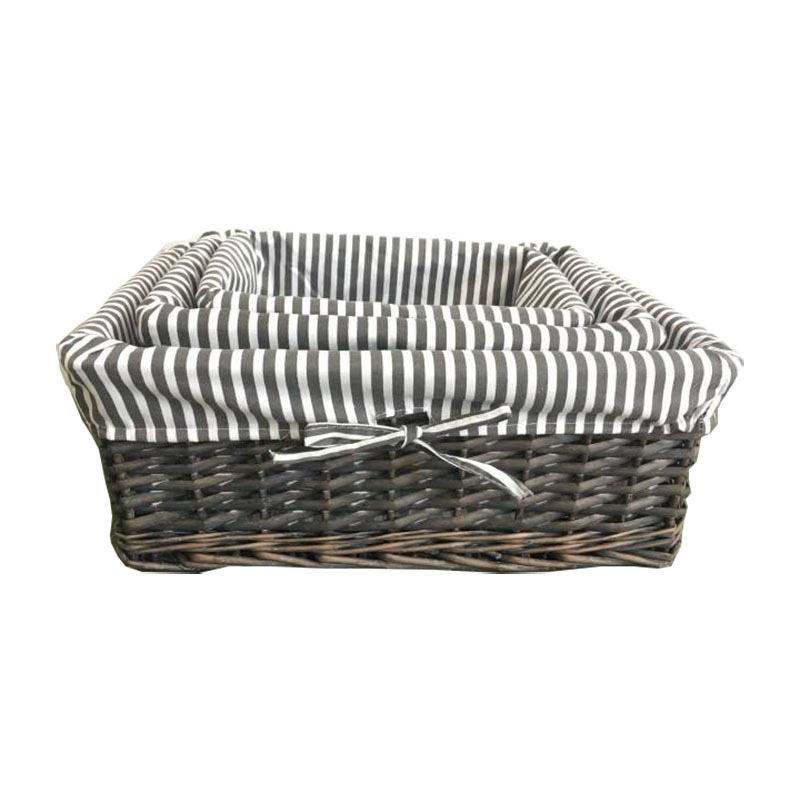 Hamper Woven Willow Basket Wicker With lining Bins Cube For Storage Organizer Toy Closet