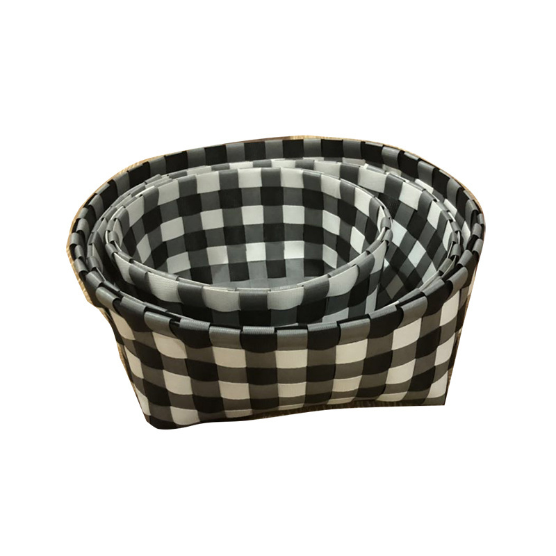 PP Belt Storage Basket Rectangle Woven Basket Drawer For Container Cube Closet