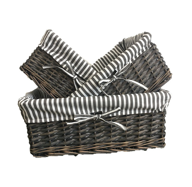 Hamper Woven Willow Basket Wicker With lining Bins Cube For Storage Organizer Toy Closet