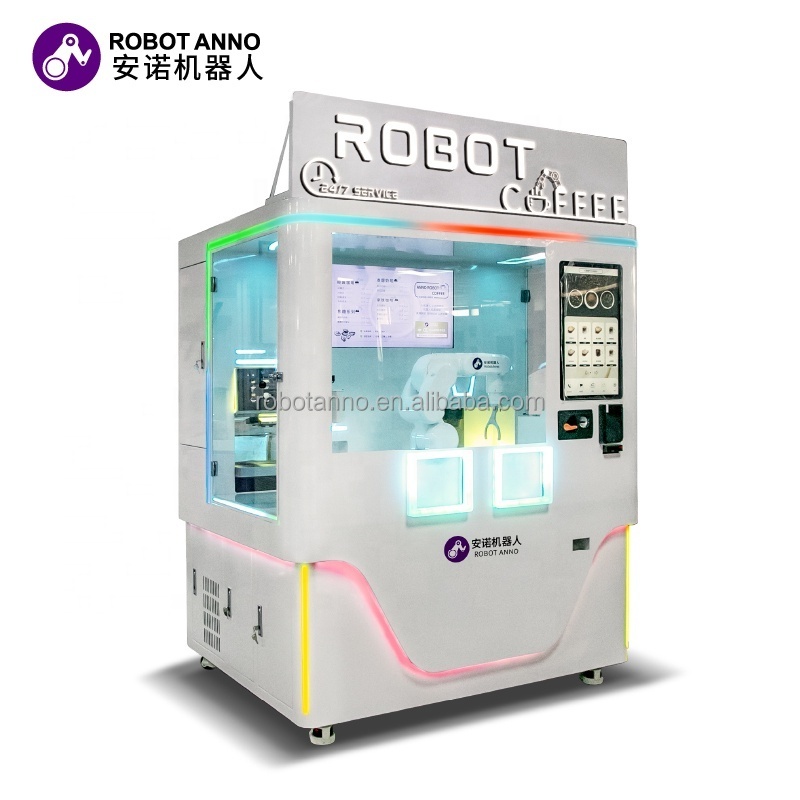 Hot Sale 6 Axis Robotic Arm Bartista Hot And Ice Coffee Robot Vending Machine For Airport