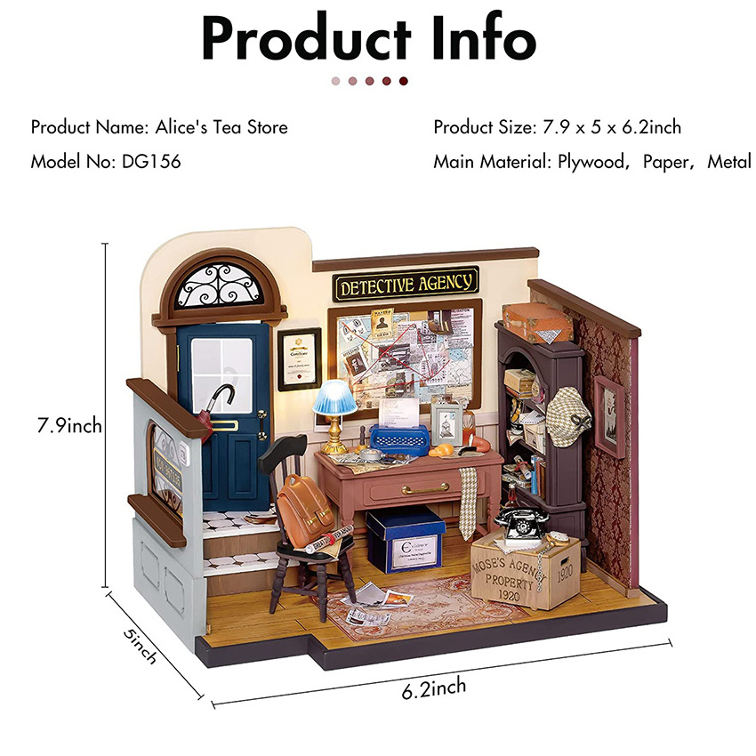 Robotime Rolife DG157 3D Puzzles Handmade Tiny Cabin 1:20 Scale DIY Miniature Wooden Doll House