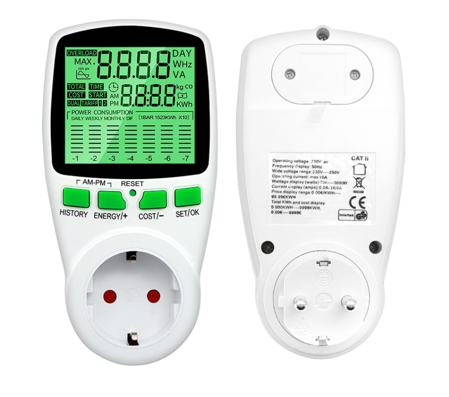 LCD Display Wattmeter Energy Meter Power Metering, Billing Sockets Electricity Meter Sockets Multifunction Power Charts