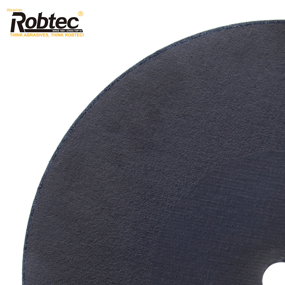 Robtec T41 14 inch 355 X 3.2 X 25.4 mm Resin Bonded Abrasive Wheel for Metal Cutting both sides with black paper