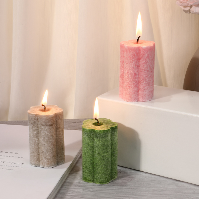 Handmade Ice Flower Column Wax Wholesale Emergency Lighting for Household Smokeless Aromatherapy Candles Paraffin Material