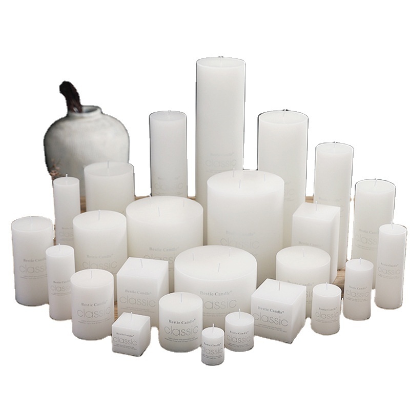 European style large white candles cylindrical candles birthdays weddings hotels high-end clubs  wholesale cross-border exports