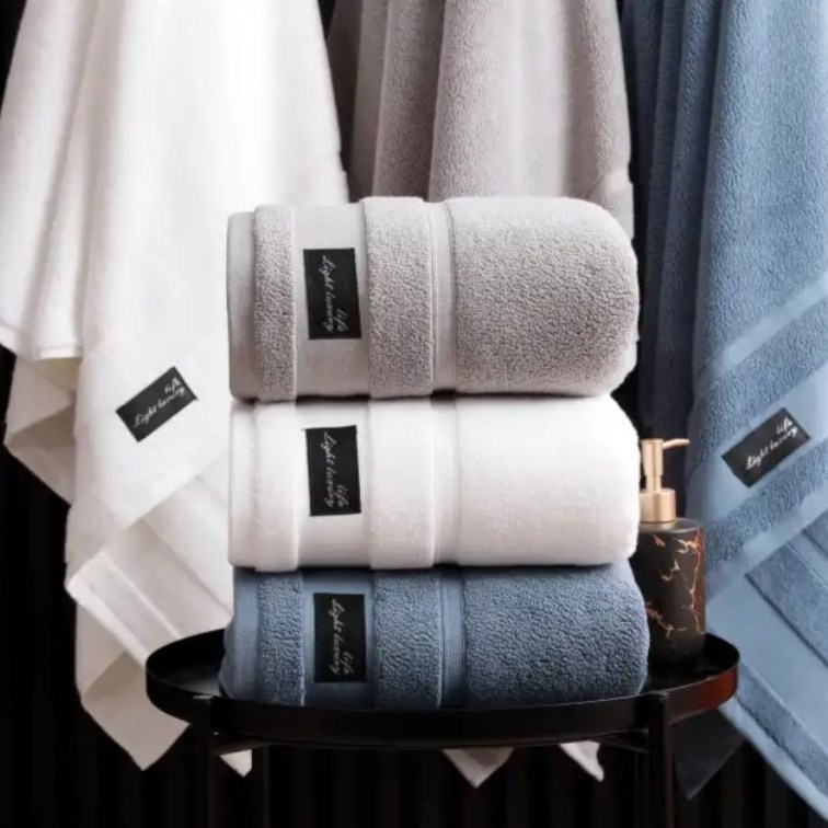 Bath Towels cotton custom logo Set Large Size Thick Terry Bath Towel Sets 100% Cotton Bath Towels For Hotel Home Textile