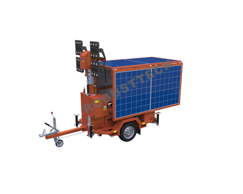 Solar  Trailer backup diesel Generator manual Battery light tower