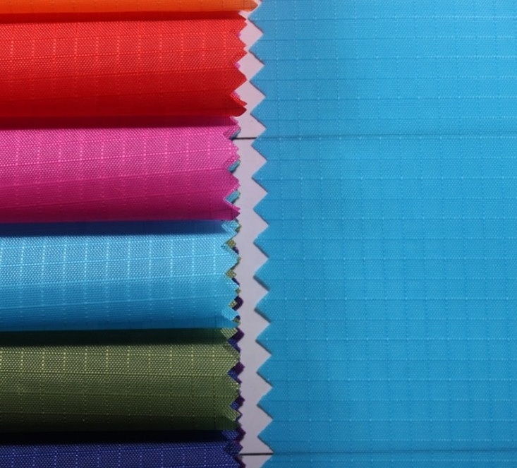 PA/PVC/PU coated waterproof 210t ripstop polyester taffeta fabric for tent and backpack