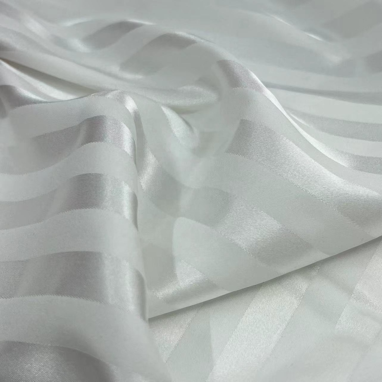 97%Polyester 3%spandex 0.4CM 0.8CM 1.2CM 2.4CM 2.5CM Stripe Satin stretch Chiffon Fabric for Dress pajamas