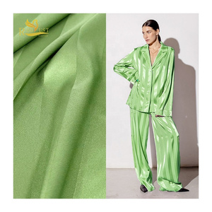 97%Polyester 3%spandex 0.4CM 0.8CM 1.2CM 2.4CM 2.5CM Stripe Satin stretch Chiffon Fabric for Dress pajamas