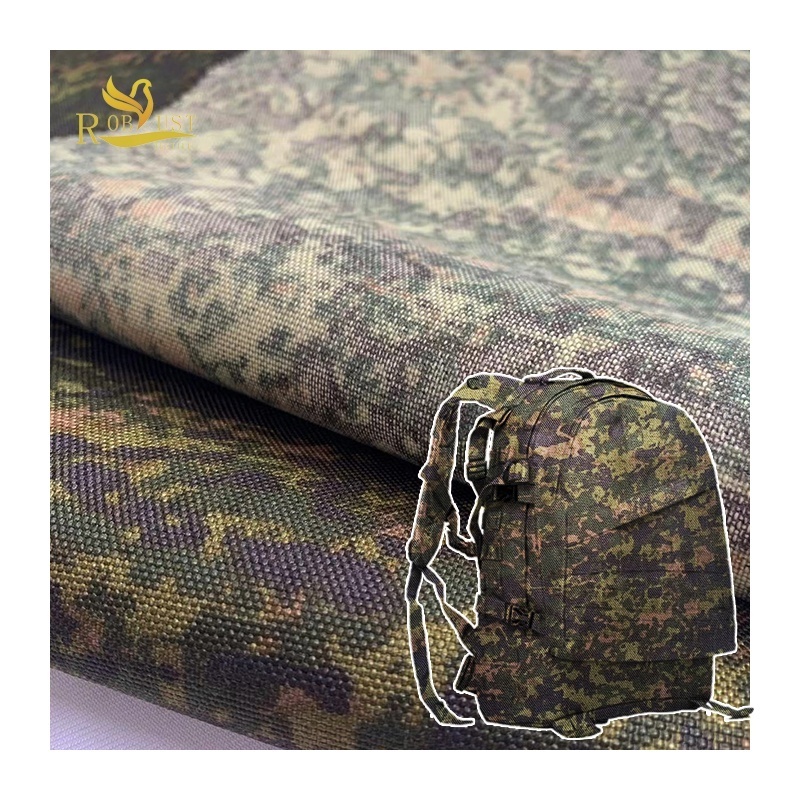 Manuracture water repellant camouflage printing 1000D nylon cordura oxford pu coated fabric