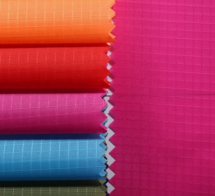 PA/PVC/PU coated waterproof 210t ripstop polyester taffeta fabric for tent and backpack