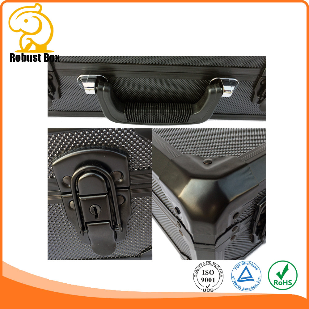 Hot sales high-end cheap aluminum metal suitcase with foam inside