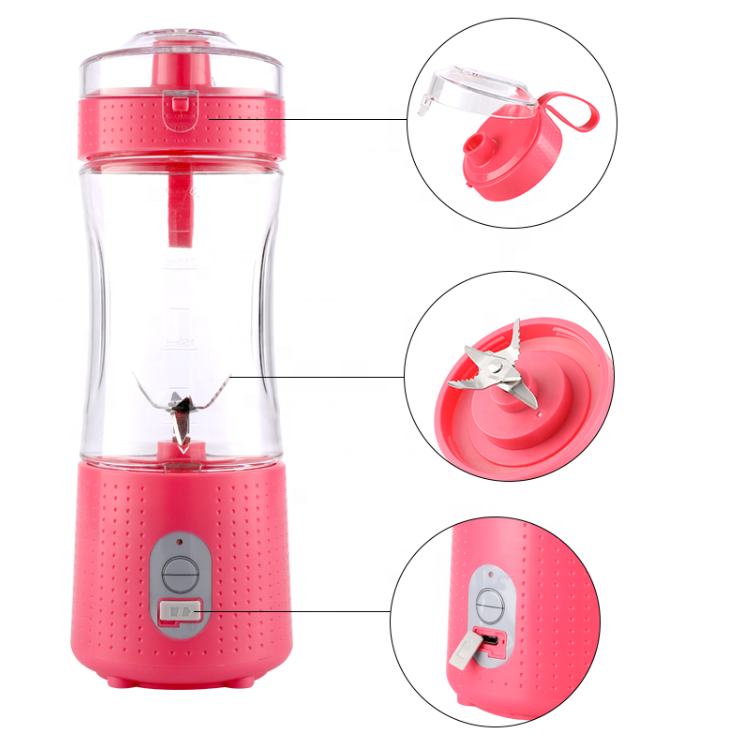 Special price rechargeable portable milkshake blender mixer 230w 380ml mini usb fruit juicer hand vegetable grinder