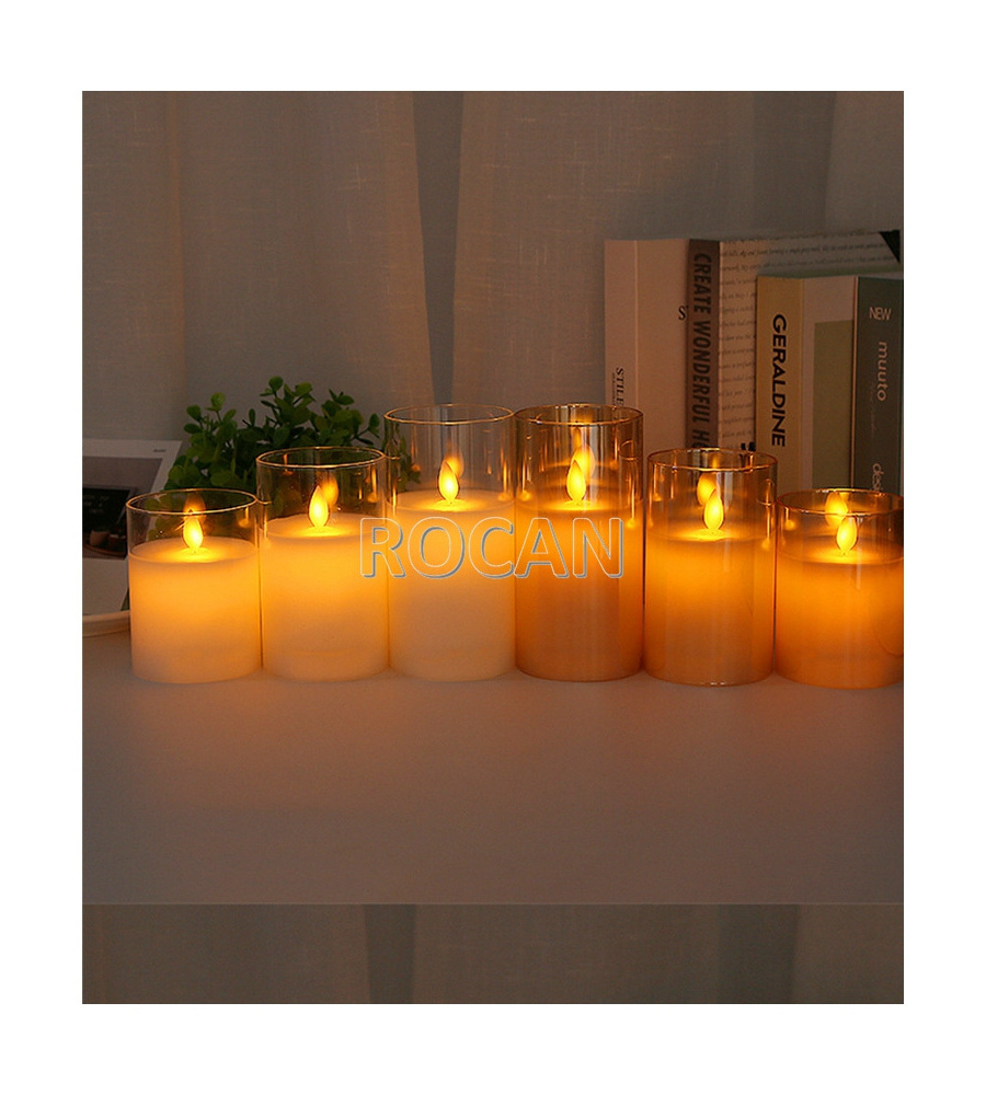 Flameless Candles Flameless Candlestick Remote Control Battery Candles No Wax Wedding Party Home Decoration