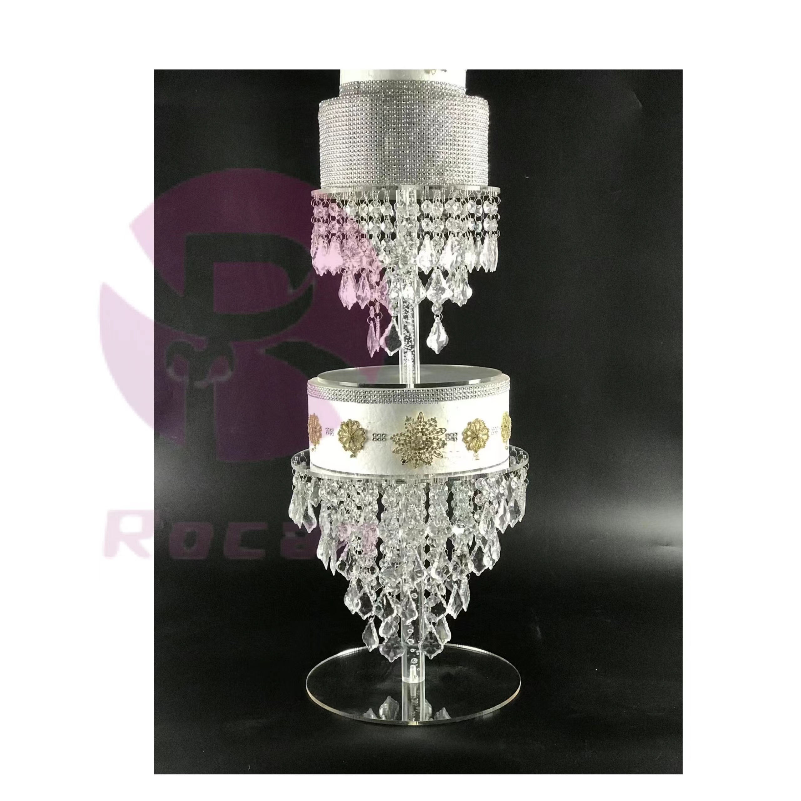 Wedding party Dessert Cake Table Silver Metal Plinth Set mirror shinny Gold hanging cake stand